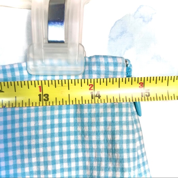 Brooks Stretch Light Blue White Plaid Check Seersucker Cropped Capri Pants - Picture 11 of 11